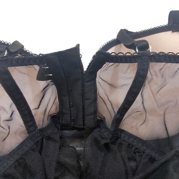 Victoria’s Secret Brand Apron Style Pink and Black Chemise Size 36D - Picture 2 of 16